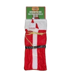 Christmas wine bottle bag. New with tags. Santa hat Santa wine bag